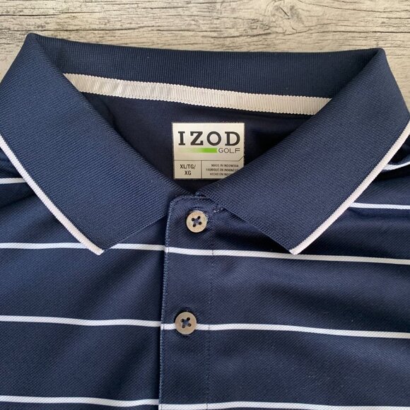 Izod Golf Striped Polo Shirt - Picture 2 of 7